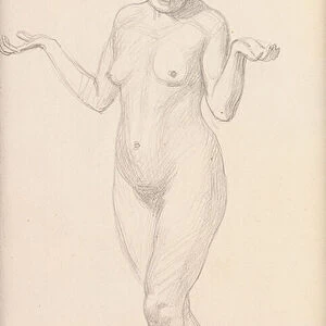 Standing nude facing forward (pencil on paper)