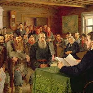 Sunday Reading at a Country School, 1895 (oil on canvas)
