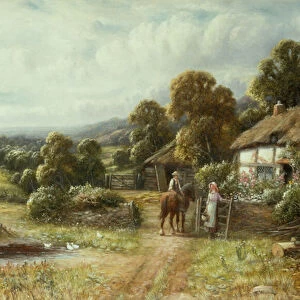 A Surrey Cottage (oil on canvas)