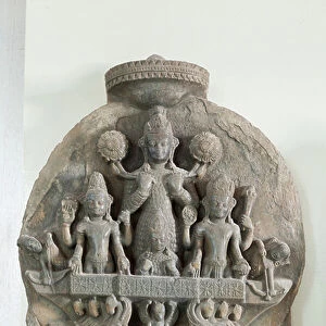 Surya flanked by Siva and Visnu (stone)