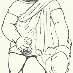 Terracotta statuette of a Roman actor as a parasite from a comic play by the playwright Plautus (engraving)