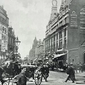 Tottenham Court Road, looking North from Oxford Street (b / w photo)