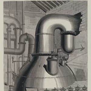Vacuum-pan at Messrs Finzels Works, will boil about 300 Tons a week (engraving)