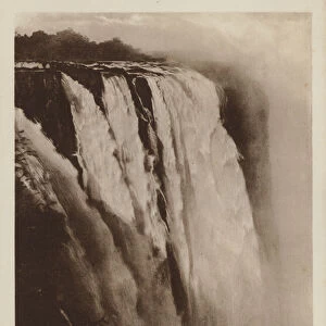 Victoria Falls, The Main Fall from Cataract Island (b / w photo)