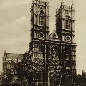 Westminster Abbey, London (b / w photo)