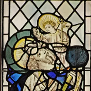 Window n3 depicting St Christopher (stained glass)