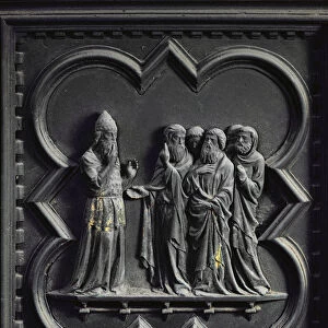 Zechariah is Struck Dumb, second panel of the South Doors of the Baptistery of San