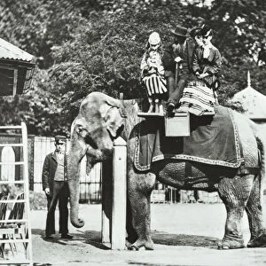 Zoological Gardens, Regents Park: elephant with adults and children having a ride