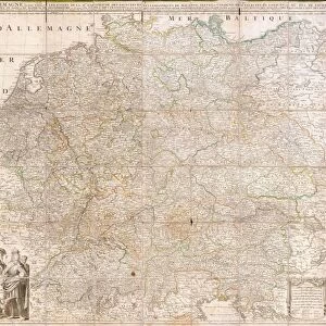 1730, Covens and Mortier Map of Germany, Folding Case Map, topography, cartography
