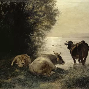 Cows Lakeshore 1871 oil canvas 114. 5 x 141. 5 cm