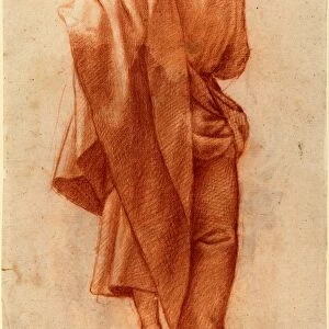Jacopo Chimenti, Italian (c. 1554-1610), Standing Draped Man [recto], red chalk