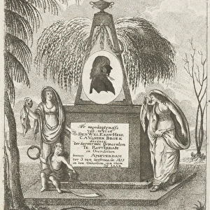 Portrait of C. A. Vanden Broeck on a tomb, Jacob Hugo Hoedt, 1811 - 1813