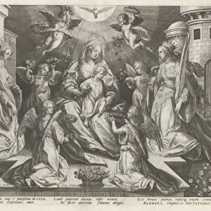 Veneration of Mary with the Christ Child with St. Catherine of Alexandria and Barbara H
