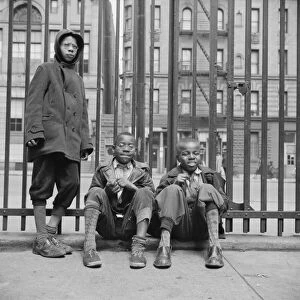 Three boys who live in the Harlem area, New York, 1943. Creator: Gordon Parks