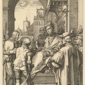Christ before Pilate, from The Passion of Christ, 1596. Creator: Hendrik Goltzius