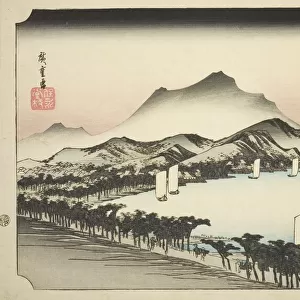 Clearing Weather at Awazu (Awazu seiran), from the series "Eight Views of Omi (Omi hakkei... c1834. Creator: Ando Hiroshige. Clearing Weather at Awazu (Awazu seiran), from the series "Eight Views of Omi (Omi hakkei... c1834)