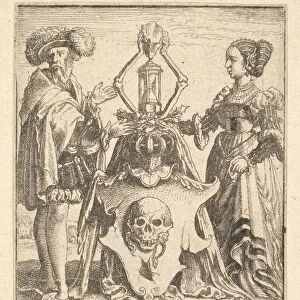Deaths coat of arms, from the Dance of Death, 1651. Creator: Wenceslaus Hollar