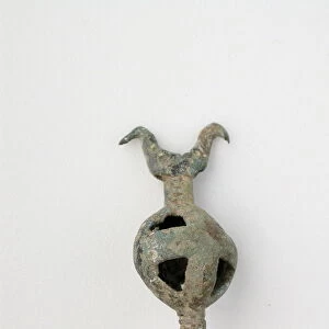 Double Birds on Openwork Sphere with Post, Geometric Period (800-600 BCE)