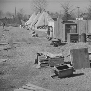 Flood refugee encampment at Forrest City, Arkansas, ca. 1937. Creator: Walker Evans