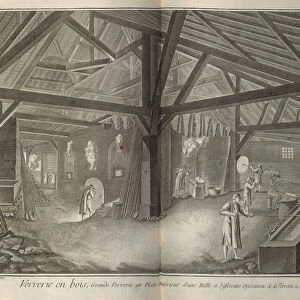 Glass Making. From Encyclopedie by Denis Diderot and Jean Le Rond d Alembert, 1751-1765