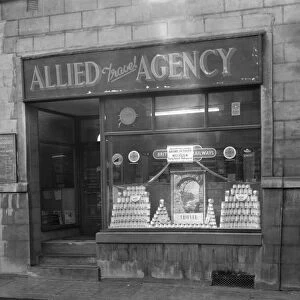 Heinz promotion in the Allied Travel Agency window, Mexborough, South Yorkshire, 1960