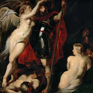 The Hero of Virtue (Mars), is garlanded by the Goddess of Victory, ca 1616. Creator: Rubens