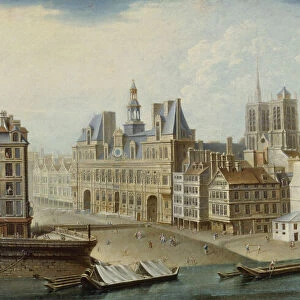 L Hotel de Ville et la place de Greve, 1753. Creator: Raguenet