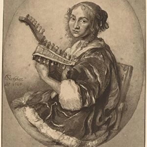 Lady with Double-Headed Lute, 1781. Creator: Cornelis Brouwer