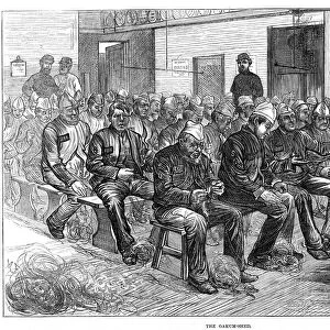 The oakum-shed, Clerkenwell Prison, London, 1874