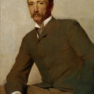 Portrait of Frank Hamilton Cushing, 1890. Creator: Thomas Hovenden