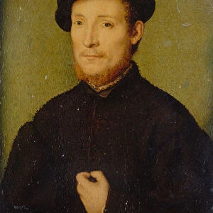 Portrait of a Man with His Hand on His Chest, 1540-45. Creator: Corneille de Lyon