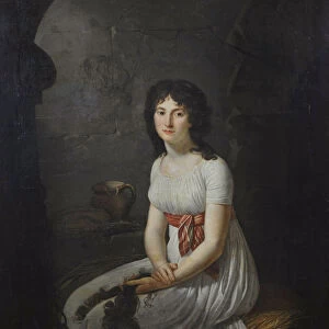 Portrait of Theresa Tallien (1773-1835) in a cell in La Force Prison, 1796