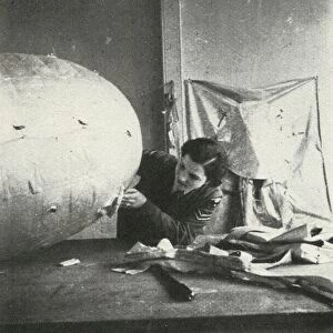 Repairing Barrage Balloons, c1943. Creator: Cecil Beaton