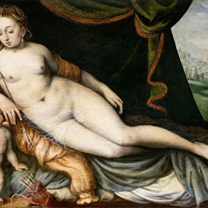 Venus and Cupid. Artist: Floris, Frans, the Elder (1519-1570)
