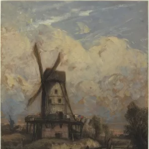 A Windmill against a Cloudy Sky, 1845/1850. Creator: Constant Troyon
