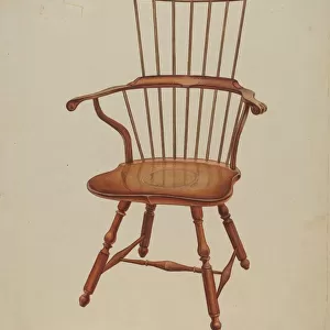 Windsor Comb-back Chair, c. 1939. Creator: Ernest A Towers Jr