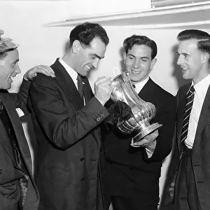 Newcastle players celebrate their 1952 FA cup victory