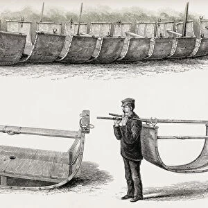 The 28-Foot Steel Boat Advance, Designed To Be Divided Into 12 Sections For Carrying Over Land, Used In Sir Henry Morton Stanleys Emin Pasha Relief Expedition In Africa 1886 To 1889. From In Darkest Africa By Henry M. Stanley Published 1890