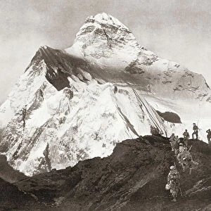 The Abruzzi Spur On The K2 Mountain. From The Year 1910 Illustrated