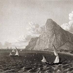 Gibraltar, View From The Mediterranean Shore. From The Original Painting By Lt. Col. Batty F. R. S. From The Book "Select Views Of Some Of The Principal Cities Of Europe"Published London 1832. Engraved Byr. Wallis