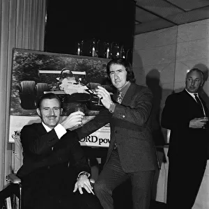 Jackie Stewart receives award from Graham Hill for Sports personality of the year
