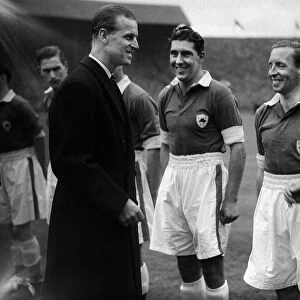 Prince Philip meets Leicester City team players before kick off in their side