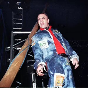 Singer Keith Flint of the Prodigy on stage at Glasgow Green August 1997