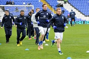 Birmingham City FC: Steven Caldwell Leads Team Warm-Up vs. Brighton and Hove Albion (Npower Championship, St. Andrew's - 19-01-2013)